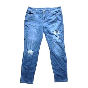 Soho New York And Company Blue Ripped Curvy Boyfriend Jeans Size 12